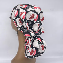 Load image into Gallery viewer, Ponytail Scrub Cap - Satin Lined Black Cotton Adjustable Scrub Hat for Hair Protection