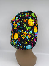 Load image into Gallery viewer, Niceroy Adjustable Happy Birthday surgical SCRUB HAT Europe Euro style nursing cap with satin lining Birthday scrub  for photo shoot