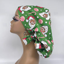 Load image into Gallery viewer, Ponytail Scrub Cap – Satin Lined Cap | Adjustable Black Hair Cover for Medical Use