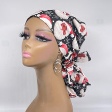 Load image into Gallery viewer, Ponytail Scrub Cap - Satin Lined Black Cotton Adjustable Scrub Hat for Hair Protection