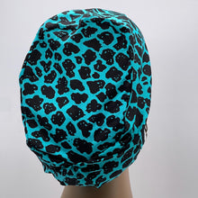 Load image into Gallery viewer, Niceroy Surgical SCRUB CAP Blue black Ankara Europe style nursing caps cotton African print fabric and satin lining option.