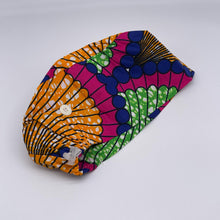 Load image into Gallery viewer, Unisex Europe No Satin SMALL surgical SCRUB HAT Cap with sweat pad, Green orange blue pink nursing caps, Ankara African cotton print hat