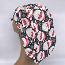 Load image into Gallery viewer, Ponytail Scrub Cap - Satin Lined Black Cotton Adjustable Scrub Hat for Hair Protection