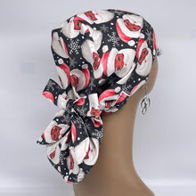 Load image into Gallery viewer, Ponytail Scrub Cap - Satin Lined Black Cotton Adjustable Scrub Hat for Hair Protection
