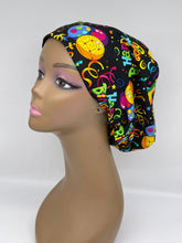 Load image into Gallery viewer, Niceroy Adjustable Happy Birthday surgical SCRUB HAT Europe Euro style nursing cap with satin lining Birthday scrub  for photo shoot