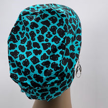 Load image into Gallery viewer, Niceroy Surgical SCRUB CAP Blue black Ankara Europe style nursing caps cotton African print fabric and satin lining option.