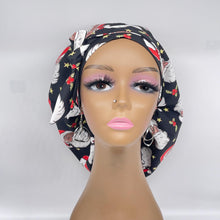 Load image into Gallery viewer, Satin Lined Scrub Cap - Adjustable Ponytail Medical Hair Cover