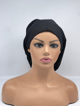 Load image into Gallery viewer, Niceroy Satin Lined Satin Lined BLACK EUROPE STYLE surgical scrub hat nursing caps cotton fabric hat with