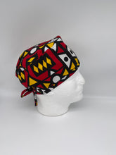 Load image into Gallery viewer, Niceroy MEN unisex surgical tie back SCRUB HAT Cap, nursing caps made with cotton fabric and satin lining option African print men scrub cap