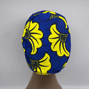 Niceroy SCRUB HAT CAP, Royal blue and yellow sorority Europe Euro style nursing caps, healthcare hats protective hair covers, nurse gift.