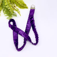 Load image into Gallery viewer, Handmade Satin Scrunchie Lanyard Keychain: Solid and Floral Silk Prints