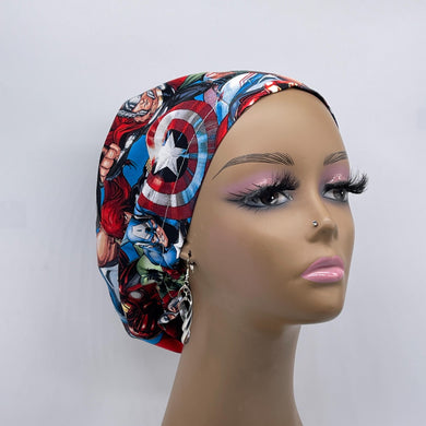 Niceroy Surgical SCRUB CAP marvel avengers Europe style nursing caps African print fabric and satin lining option