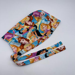 Niceroy MEN unisex pixie surgical SCRUB HAT Cap,yellow blue pink princess nursing caps, tie back cap, satin lining option cotton print