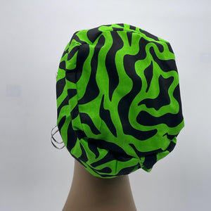 Niceroy Surgical SCRUB CAP green black Ankara Europe style nursing caps cotton African print fabric and satin lining option.