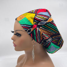 Load image into Gallery viewer, Niceroy Satin Lined Surgical SCRUB CAP Geometric Ankara Europe style nursing caps African print fabric and .