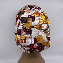 Load image into Gallery viewer, Niceroy Satin Lined Surgical SCRUB CAP wine glass and bottles Europe style nursing caps and