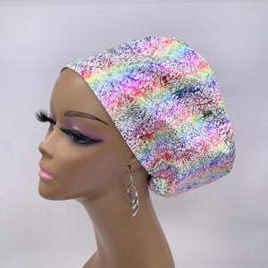 Niceroy Surgical SCRUB CAP metallic rainbow colorful Europe style nursing caps fabric and satin lining option.