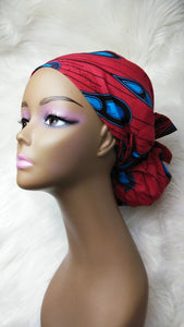 Ponytail PONY SCRUB HAT Cap, surgical scrub hat Ankara pony style nursing caps made with cotton fabric and satin lining option Long Hair