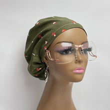 Load image into Gallery viewer, Niceroy Surgical SCRUB CAP Green beige Mushroom Europe style nursing caps cotton fabric and satin lining option.