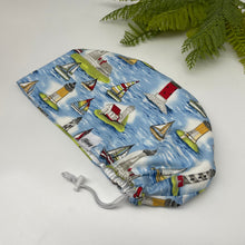 Load image into Gallery viewer, Niceroy Satin LinedAdjustable surgical OR SCRUB CAP, ship boat baby blue Europe style  nursing caps  and
