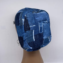 Load image into Gallery viewer, Niceroy Satin Lined SCRUB HAT CAP, soft cotton jeans print fabric Europe Euro style nursing caps, healthcare hats protective hair covers, nurse gift.