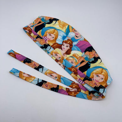 Niceroy MEN unisex pixie surgical SCRUB HAT Cap,yellow blue pink princess nursing caps, tie back cap, satin lining option cotton print