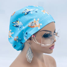 Load image into Gallery viewer, Niceroy Satin LinedAdjustable surgical OR SCRUB CAP, bluey baby  Europe style  nursing caps  and . Pediatrician hat