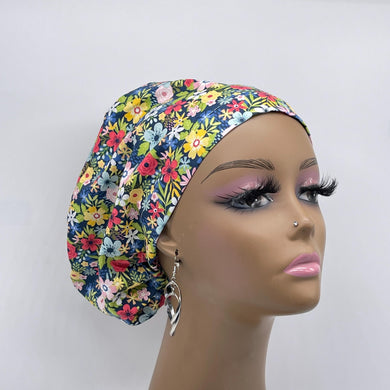 Niceroy Satin Lined Surgical SCRUB CAP multicolored floral Europe style nursing caps African print fabric and