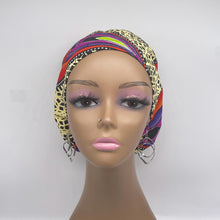 Load image into Gallery viewer, Niceroy Satin Lined Surgical SCRUB CAP orange black cream purple Ankara Europe style nursing caps African print fabric and .