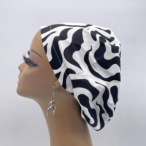 Niceroy Satin Lined Surgical SCRUB CAP white black Ankara Europe style nursing caps cotton African print fabric and .