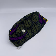 Load image into Gallery viewer, Unisex Europe No Satin SMALL surgical SCRUB HAT Cap with sweat band green purple yellow nursing caps, Ankara African cotton print hat