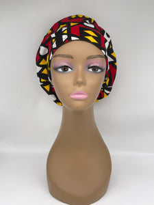 Niceroy Satin Lined surgical SCRUB HAT CAP,  Ankara Europe style nursing caps made with African fabric and  Angola Samakaka