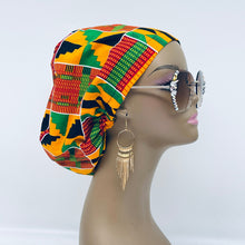 Load image into Gallery viewer, Niceroy Satin LinedKente surgical SCRUB HAT Red Green Yellow Black Europe Euro style nursing cap with