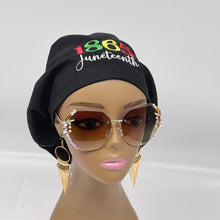 Load image into Gallery viewer, Niceroy Satin LinedJUNETEENTH surgical SCRUB CAP, Europe style nursing caps made with cotton fabric and