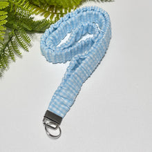Load image into Gallery viewer, Gingham Scrunchie Lanyard - Cotton Keychain Holder &amp; Badge Strap