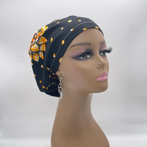 Niceroy surgical SCRUB HAT CAP, Black Yellow Orange Europe Euro style nursing caps, healthcare hats protective hair covers, nurse gift.