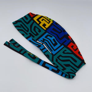 Multicolored unisex pixie Men surgical SCRUB HAT CAP, nursing caps, tie back cap, satin lining option African print men scrub cap