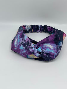 Niceroy Solar system Cotton fabric Turban headband, gift for a friend, for her, for mom