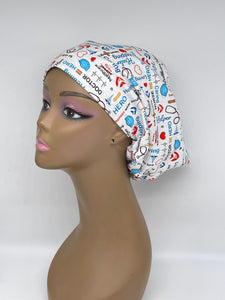 Niceroy Satin Lined surgical SCRUB HAT CAP,  Calling all nurses cotton fabric Europe style caps and  surgical caps