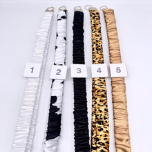 Load image into Gallery viewer, Handmade Satin Scrunchie Lanyard Keychain: Solid and animal Silk Prints