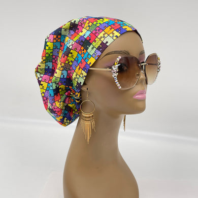 Niceroy Satin LinedAutism awareness surgical OR SCRUB CAP, Europe style Summer nursing caps  and .
