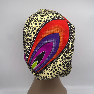 Niceroy Satin Lined Surgical SCRUB CAP orange black cream purple Ankara Europe style nursing caps African print fabric and .