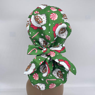 Ponytail Scrub Cap – Satin Lined Cap | Adjustable Black Hair Cover for Medical Use