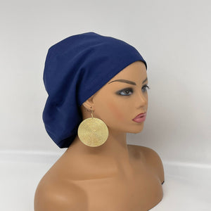 Niceroy Satin Lined NAVY BLUE SCRUB Hat, Europe style surgical scrub hat nursing caps  scrub cap scrub with hat satin lining