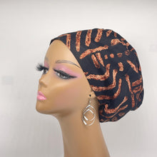 Load image into Gallery viewer, African Print Scrub Cap – Satin Lined Adjustable Cotton Nursing Hat