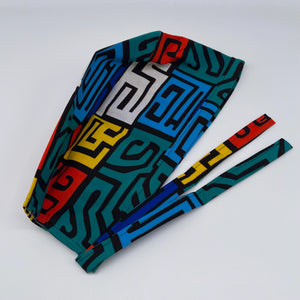 Multicolored unisex pixie Men surgical SCRUB HAT CAP, nursing caps, tie back cap, satin lining option African print men scrub cap