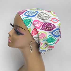 Niceroy SCRUB HAT CAP, multicolored leaves Europe Euro style nursing caps, healthcare hats protective hair covers, nurse gift.