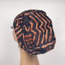 Load image into Gallery viewer, African Print Scrub Cap – Satin Lined Adjustable Cotton Nursing Hat