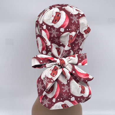 Satin Lined Scrub Cap – Adjustable Medical Ponytail Hair Cover for Long Hair