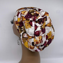 Load image into Gallery viewer, Niceroy Satin Lined Surgical SCRUB CAP wine glass and bottles Europe style nursing caps and